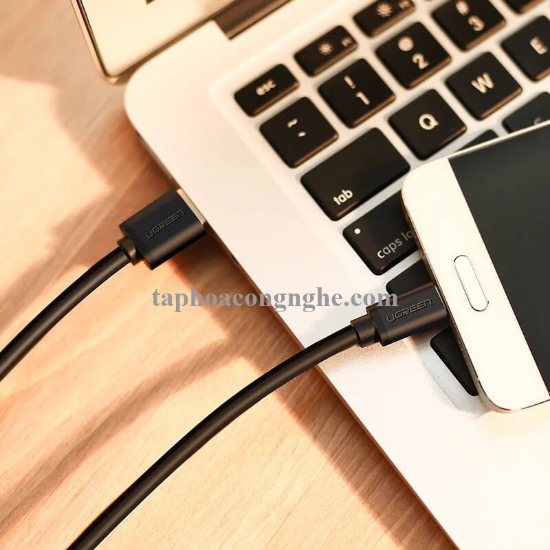 Ugreen 20881 0.5M màu đen Cáp dữ liệu USB 3.0 sang Type-C truyền dữ liệu từ máy tính ra điện thoại dài US184 30020881